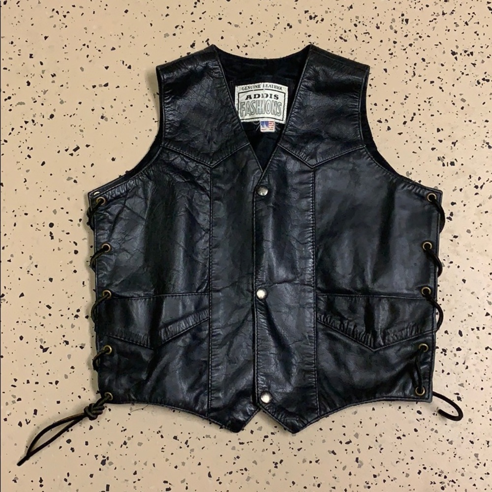 ADDIS Fashions  LEATHER  Vest Size Small